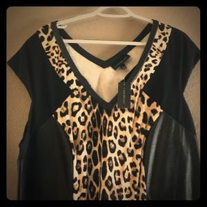 LB leopard print sheath dress